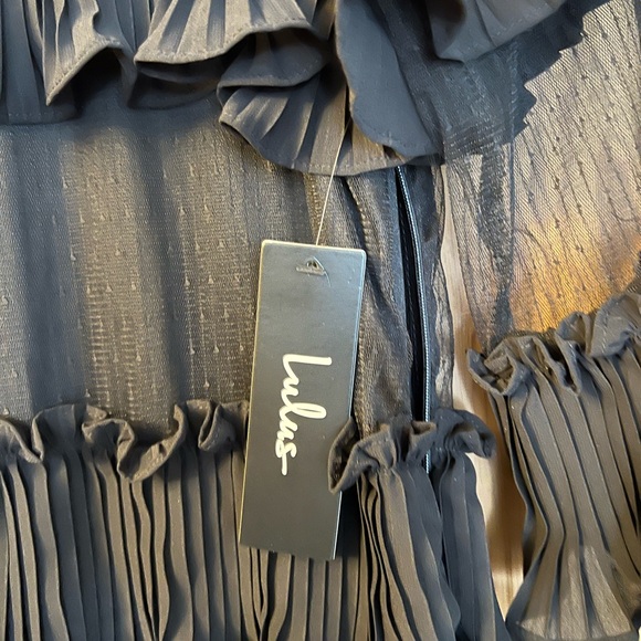 Black Ruffled Mini Dress - Picture 4 of 7